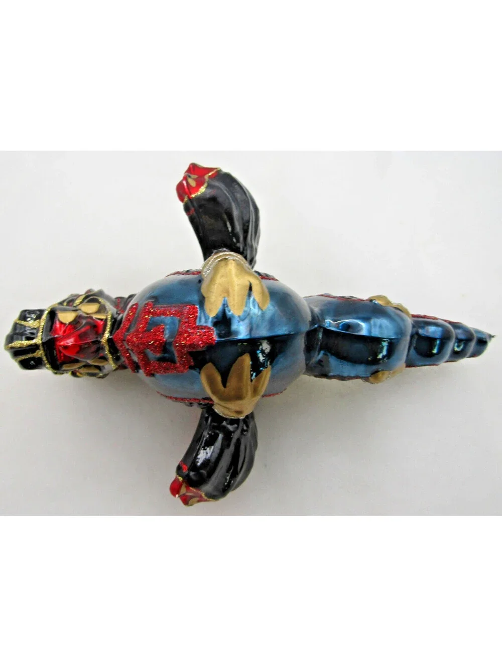 Thomas Glenn Molded Glass Holiday Colorful Flying Dragon Ornament
